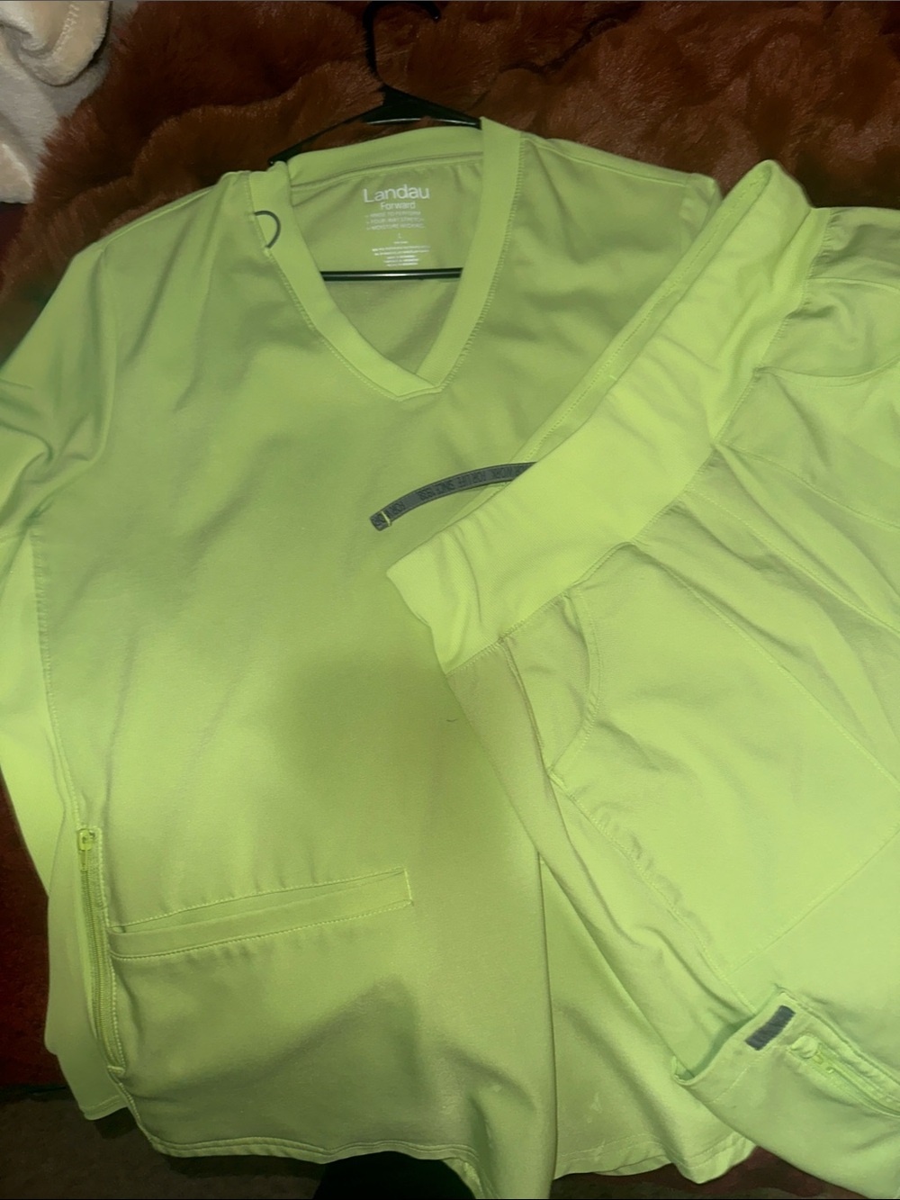 Landau scrub set neon yellow size large